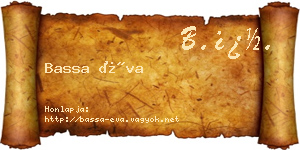 Bassa Éva névjegykártya