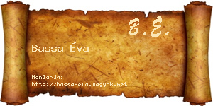 Bassa Éva névjegykártya